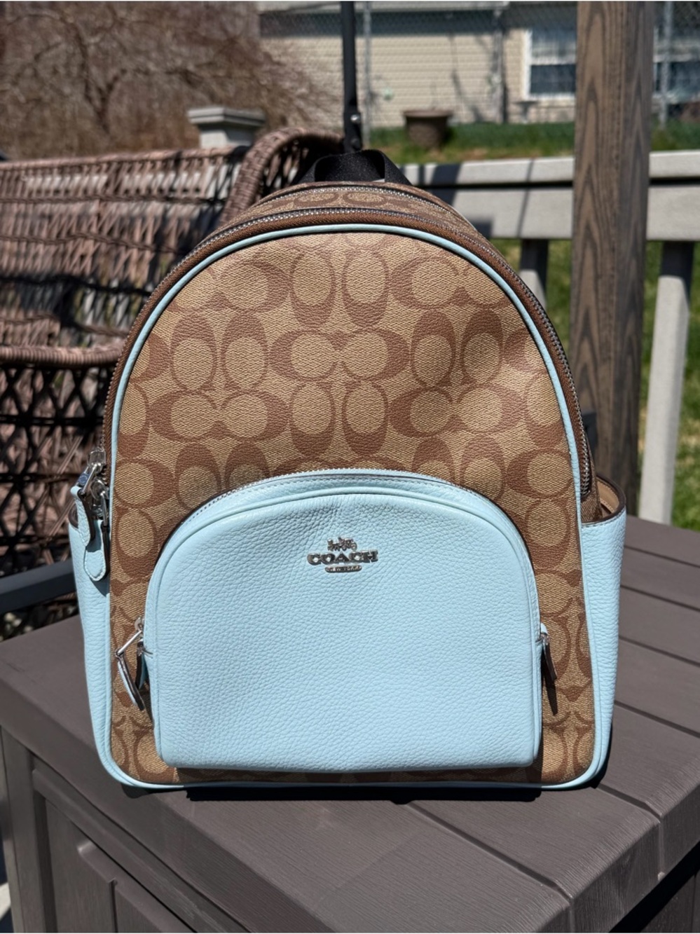 Coach Tan and Cream Backpack
